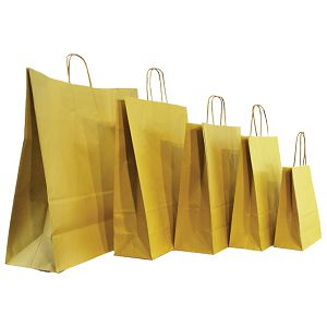 Vrećice ukrasne natron 32x41x12 cm pletena ručka pk50 Duga zlatne