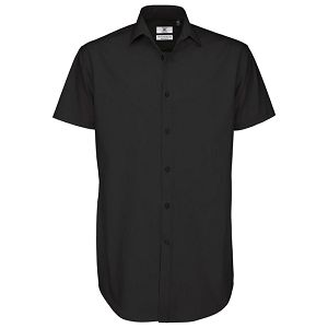 Košulja muška kratki rukavi B&C Black Tie 135g crna 3XL!!