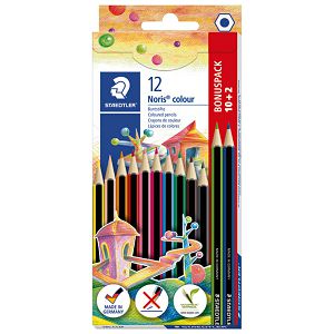 Boje drvene  12boja Noris colour Staedtler 185 C12P  10+2 boje gratis blister