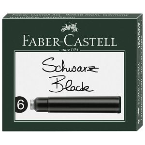 Tinta za nalivpero patrone pk6 Faber-Castell 185507 crna