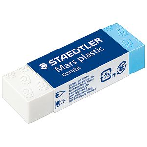 Gumica Mars plastic combi Staedtler 526508 bijela/plava-KOMAD