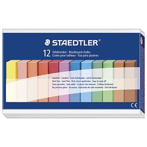 Kreda školska četvrtasta besprašna fi-12 mm pk12 Staedtler 2360 sortirano blister