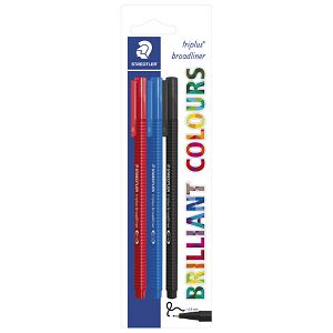 Flomaster broadliner 0,8mm pk3 Triplus Staedtler 338-SBK3 sortirano!!