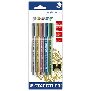 Marker nepermanentni 1-2mm pk5 Metallic Design Journey Staedtler 8323-S BK5 sortirano blister