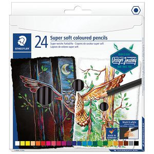 Boje drvene  24boje Super Soft black Design Journey Staedtler 149C C24 blister