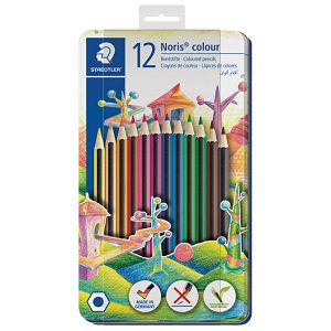 Boje drvene  12boja metalna kutija Noris colour Staedtler 185 M12!!