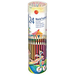 Boje drvene  24boje metalni tuljak Noris colour Staedtler 185 MD24!!