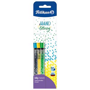 Flomaster fineliner 0,5mm pk3 Inky Pelikan 817097 sortirano neon blister!!