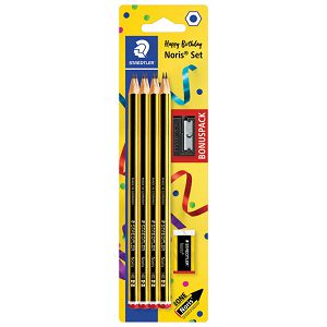 Olovka grafitna HB Noris pk8+gumica+šiljilo gratis Staedtler 120 SBK8P1 blister