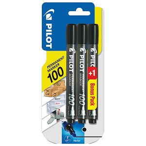 Marker permanentni 1mm okrugli vrh pk2+1 gratis Pilot SCA-100 crni blister!!