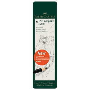 Olovka grafitna pk6 u metalnoj kutiji Pitt graphite matt Faber-Castell 115207