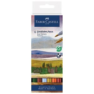 Marker obostrani akvarel  6boja Tuscany Goldfaber Faber-Castell 164521 sortirano blister