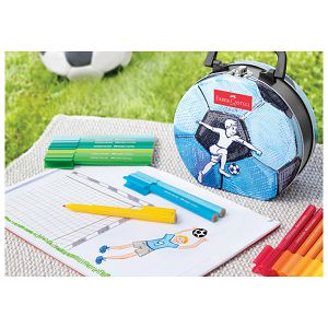 Flomaster školski  33boje u metalnoj kutiji Connector Soccer Faber-Castell 155538