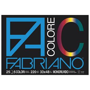 Papir u boji A3+ 220g u bloku pk25 Bristol Colore Fabriano sortirano