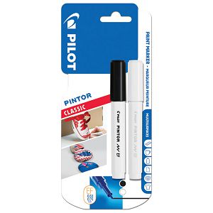 Marker 0,7mm pk2 Pintor Pilot SW-PT-EF crni/bijeli blister!!