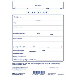 Obrazac B-8-3 putni nalog pk100 Fokus 