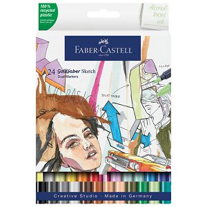 Marker obostrani Sketch 24boje Goldfaber Faber Castell 164724 sortirano blister