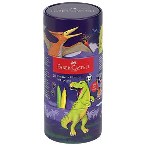 Flomaster školski  20 boja u metalnoj kutiji Connector Dino Faber Castell 155546