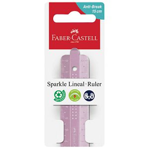 Ravnalo pvc 15cm Sparkle Faber-Castell 172015 sort blister