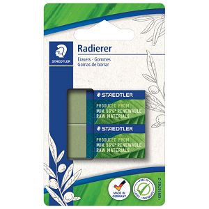 Gumica Mars pk2 Staedtler 526 83BK2 reciklirana zelena blister