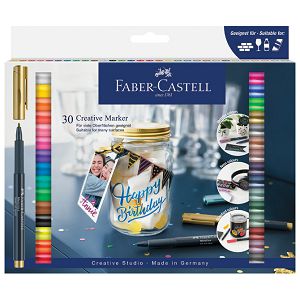 Marker permanentni 1-2 mm pk30 Faber Castell 160730 sortirano blister