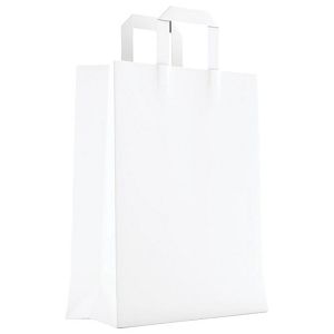 Vrećice ukrasne natron 45x47x17 cm ravna ručka pk50 Duga bijele