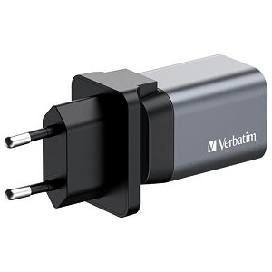 Punjač putni za mobitele i tablete GaN 1xUSB-C/PD 35W/1xUSB-A QC 3.0 (EU/UK/US) Verbatim 32200