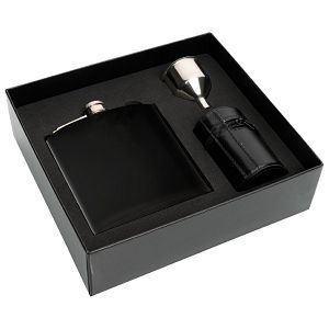 Pljoska metalna+4 čašice u poklon kutiji Madonie Schwarzwolf F5000200AJ3