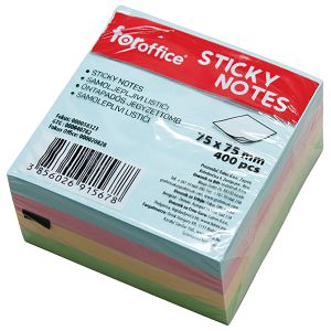 Blok samoljepljiv kocka 75x75 mm 400L FORoffice 4 boje