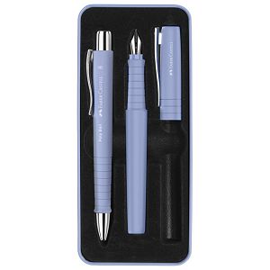 Garnitura olovka kemijska+nalivpero Poly u met.kut. Faber Castell 241051 past.plava