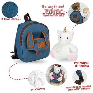 Ruksak mini s odvojivim plišancem Tiara Unicorn Perletti 13037