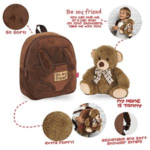 Ruksak mini s odvojivim plišancem Tommy Bear Perletti 13041