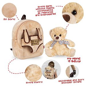 Ruksak mini s odvojivim plišancem Belly Bear Perletti 13042