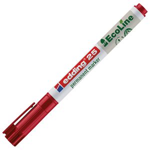 Marker permanentni 1mm okrugli vrh EcoLine Edding 25 crveni