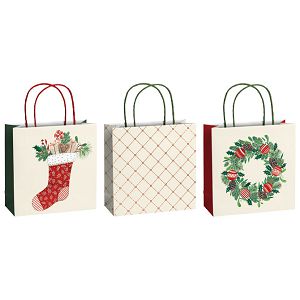 Vrećice ukrasne 20x20x8cm novogodišnje Stewo 5123 99 sortirano