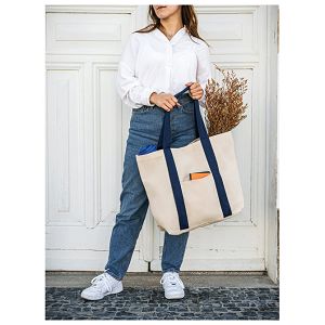 Torba platnena za plažu Stricker VILLE 92824104 natur/plava