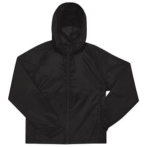 Vjetrovka s kapuljačom zip unisex B&C # Reset Lined Windbreaker crna 2XL