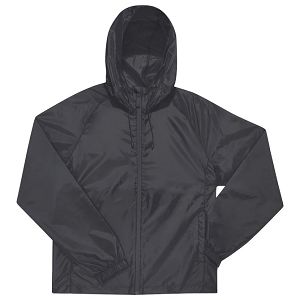 Vjetrovka s kapuljačom zip unisex B&C # Reset Lined Windbreaker tamno siva M