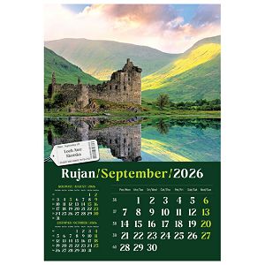 Kalendar "Putujem Europom 2026" 13 listova, spirala