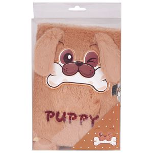 Dnevnik plišani s ključem A5 96L Puppy Paso PP24DG-3676
