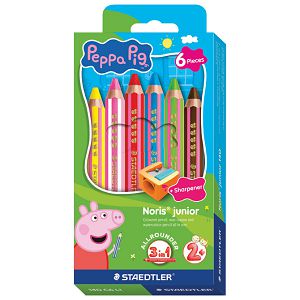 Boje drvene  6boja jumbo 3u1 Noris Junior Peppa Pig Staedtler 140 C6 L1