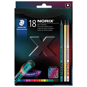 Boje drvene  16boja+2olovke grafitne Norix Staedtler 186 C18P