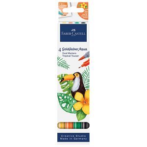 Marker obostrani akvarel  4 boje Tropical Goldfaber Faber Castell 164508 sortirano blister