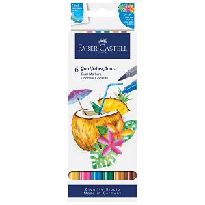 Marker obostrani akvarel  6 boja Coconut Goldfaber Faber Castell 164509 sortirano blister