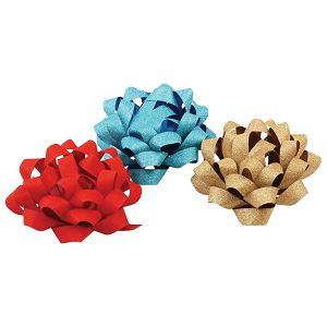 Mašna ukrasna samoljepljiva 80 mm Poly Glitter popart Prasent 18540-199 sort