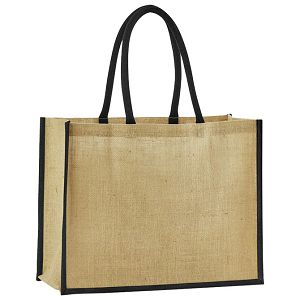 Vrećice za kupovinu juta 42x33x19 cm Beechfield W470 natur/crna