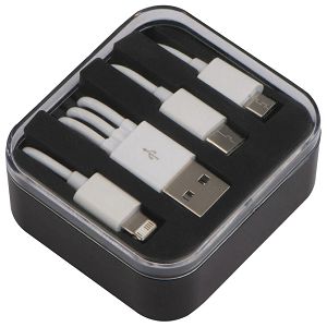 Kabel 3-u-1 za punjenje USB,micro USB na USB-C i iOS 30cm Macma 2078403 bijeli u kutiji