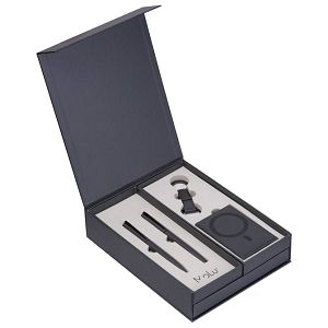 Set poklon 2 olovke kemijske+roler+privjesak+etui za kartice+notes A5 Molu 533077 tamnosivi