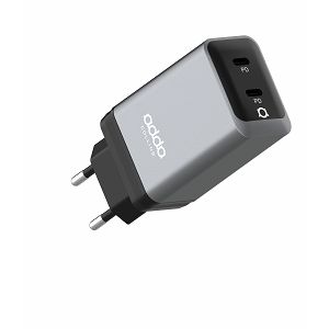 Zidni punjač Adda Collins CH-015-GM, 2 x Type C izlazi, 47W, GaN, gun metal