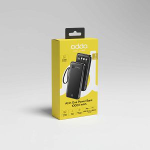 Powerbank Adda Collins PB-008-BK, 10000mAh, Micro USB i Type-C ulazi, USB-A  Type C Micro i 8pin izlazi, 2.1A, crna
